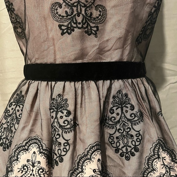 Bebe Blush Black Lace V Neck Dress - Picture 3 of 5